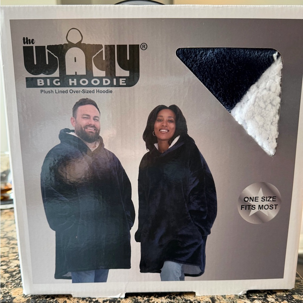 The Wacky Big Hoodie Plush-Lined Oversized Hoodie - Navy Blue